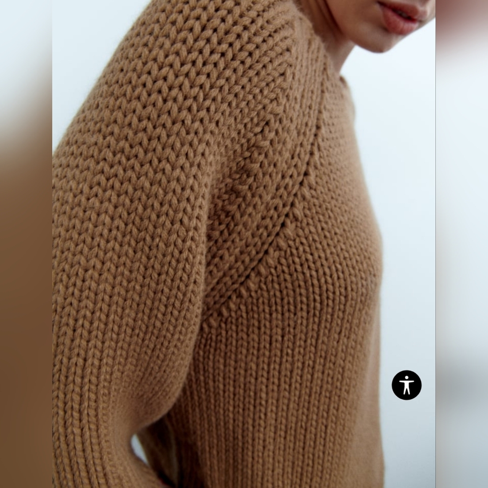 (354) NWT ZARA Oversized Knit Sweater, Size S - Picture 4 of 9